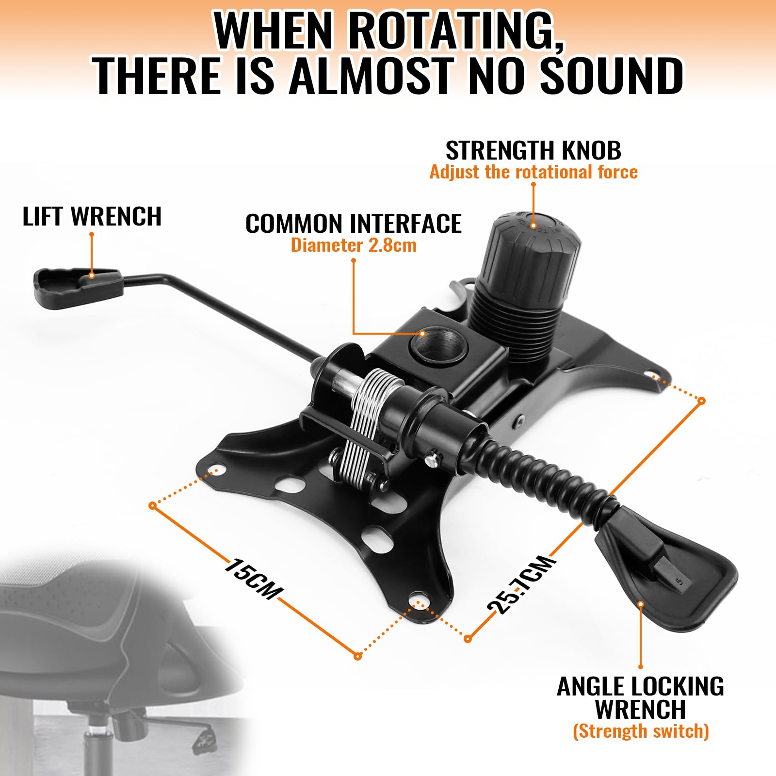 Replacement Office Chair Base Plate, For Executive, Desk and Gaming Chair