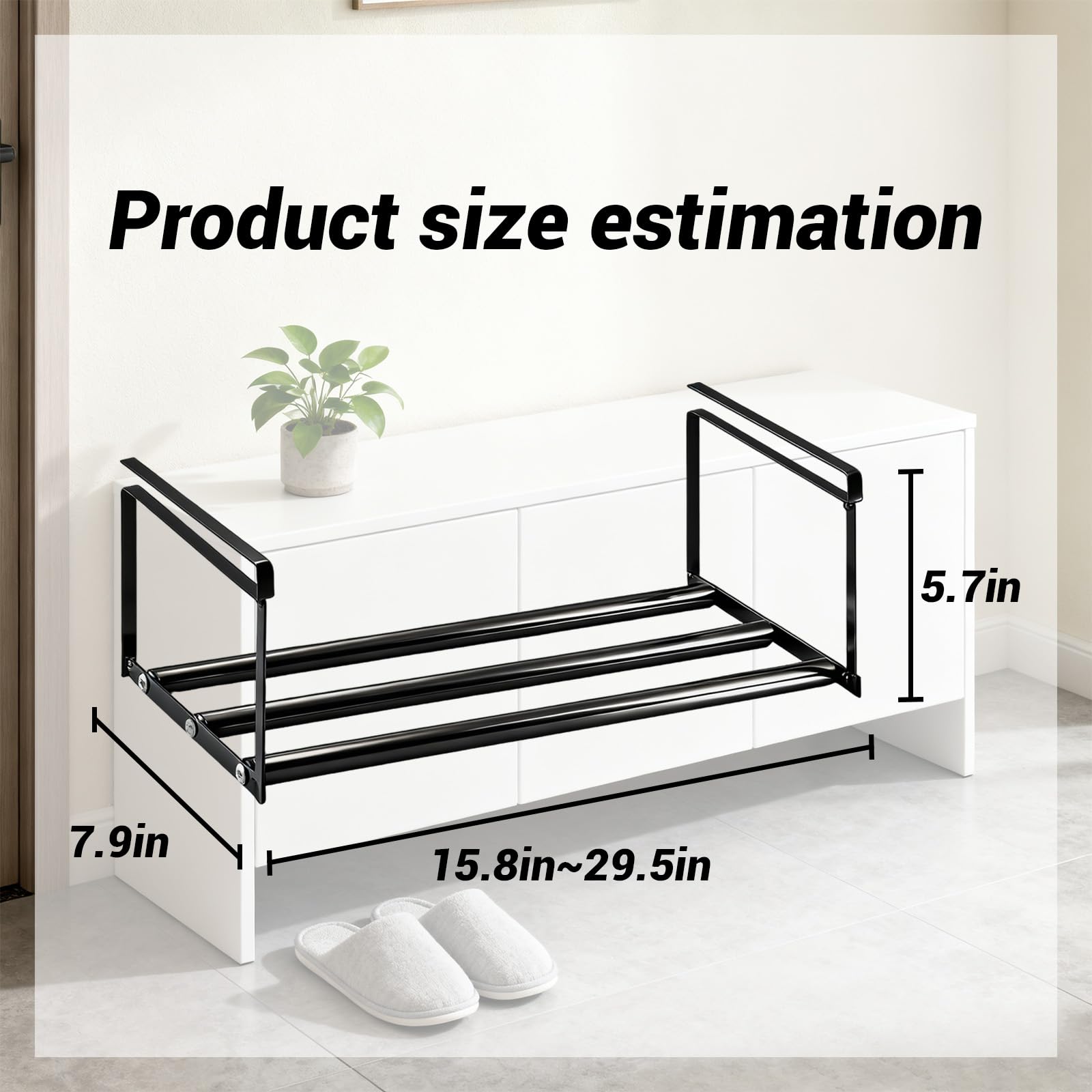 DHSUN Hanging Shoe Rack Storage In The Wardrobe, Length Adjustable 40-70CM, Plug-and-Play