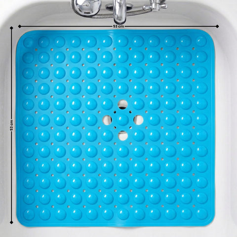edihome, Non-Slip Bath Mat, 53 x 53 cm, Shower Mat, Shower Mat, Bubbles with Suction Cups, BPA-Free, Antibacterial, Mildew Resistant, Family Safety