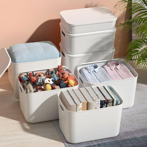 MaxEarn 9 Pack 4 Sizes Plastic Storage Boxes with Lids, 15L + 8L + 6L + 4L