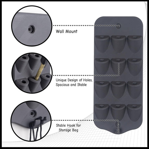 Extguds Dart Holder Wall Mount,Dart Display Rack,Dart Stand Displays 12 Steel/Soft Tip Darts,with Storage Bag,Screws, expansion tube,Screwdriver