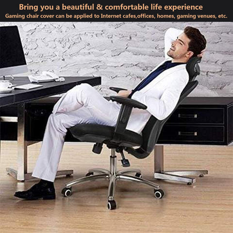 MiseYu Gaming Chair Cover, 4pc Set (Armrest & Back & Seat Covers), Stretchable, Black, Modern Style, Gaming & Office Chair Cover