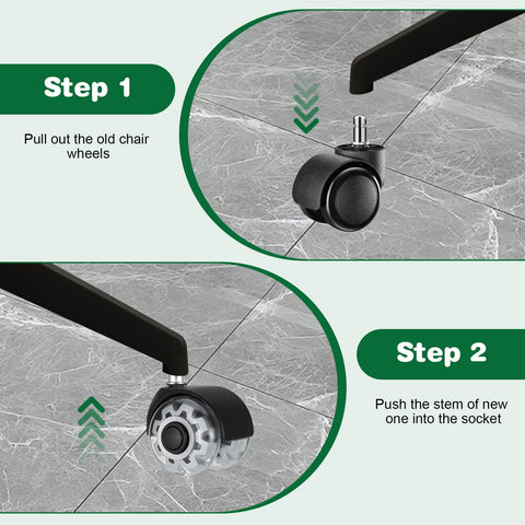 Faankiton 5 Office Chair Wheels, Universal Chair Caster Wheels Replacement