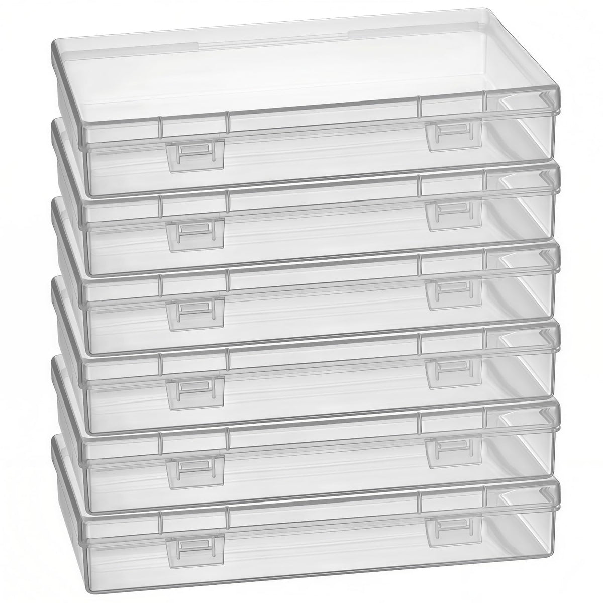 Goodma 6 Pieces Rectangular Empty Mini Clear Plastic Organizer Box