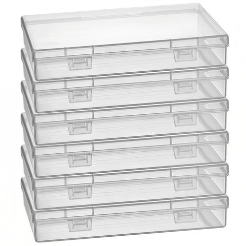 Goodma 6 Pieces Rectangular Empty Mini Clear Plastic Organizer Box