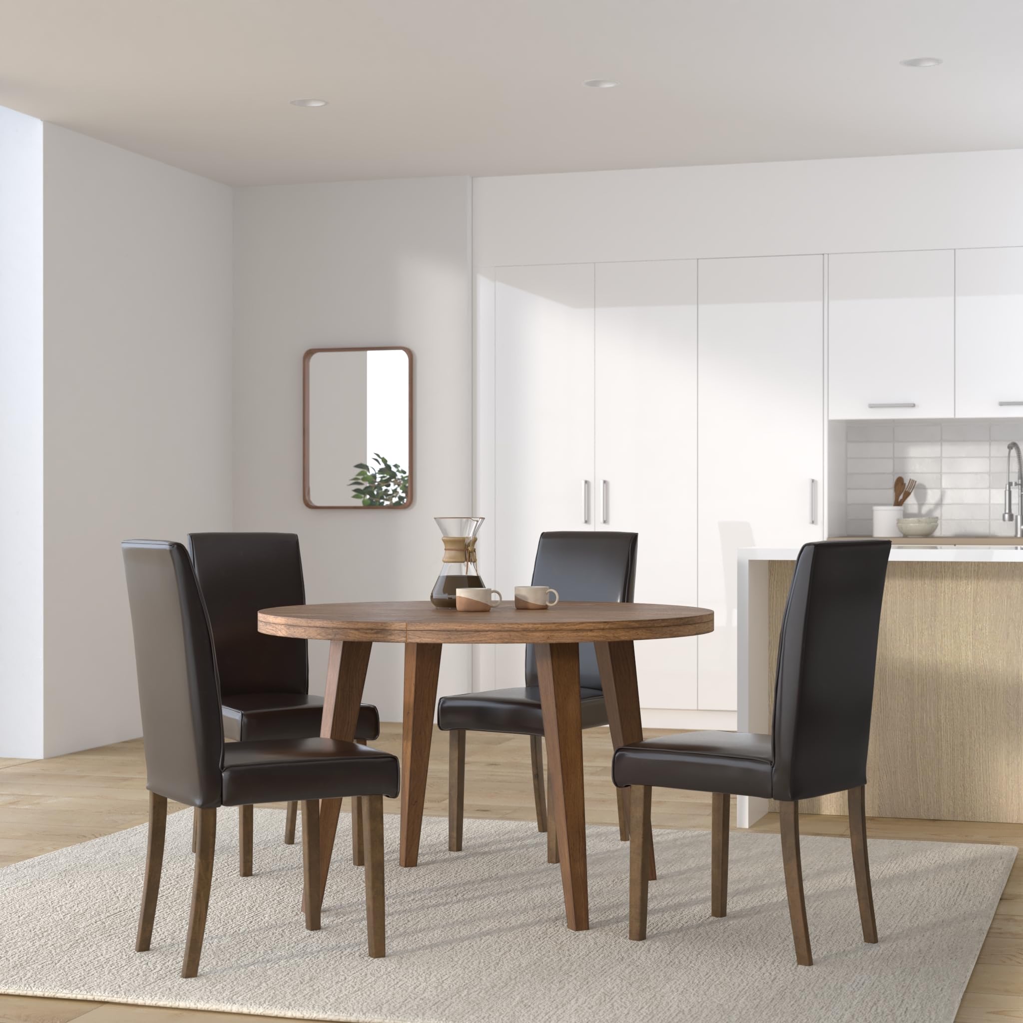 Julian Bowen Hudson Dining Chairs, Set of 2, Brown - H95.5 x W44 x D56cm