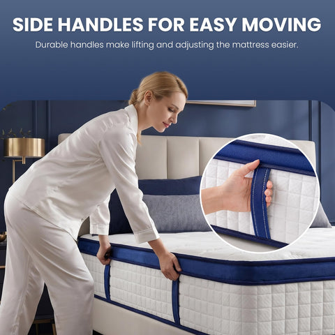L'AGRATY Single Mattress, Hybrid Memory Foam Mattress 7 Zone Orthopedic Pocket Sprung,Pressure Relief Motion Isolation Medium Firm 90x190x22cm