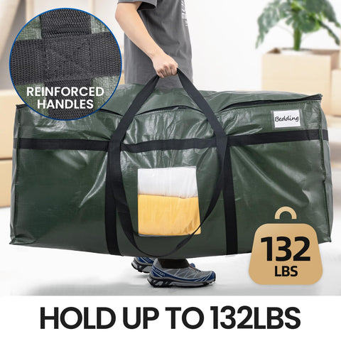 TAILI Extra Large Moving Bag with Zips, Jumbo Storage Bags, Green 1 Pack