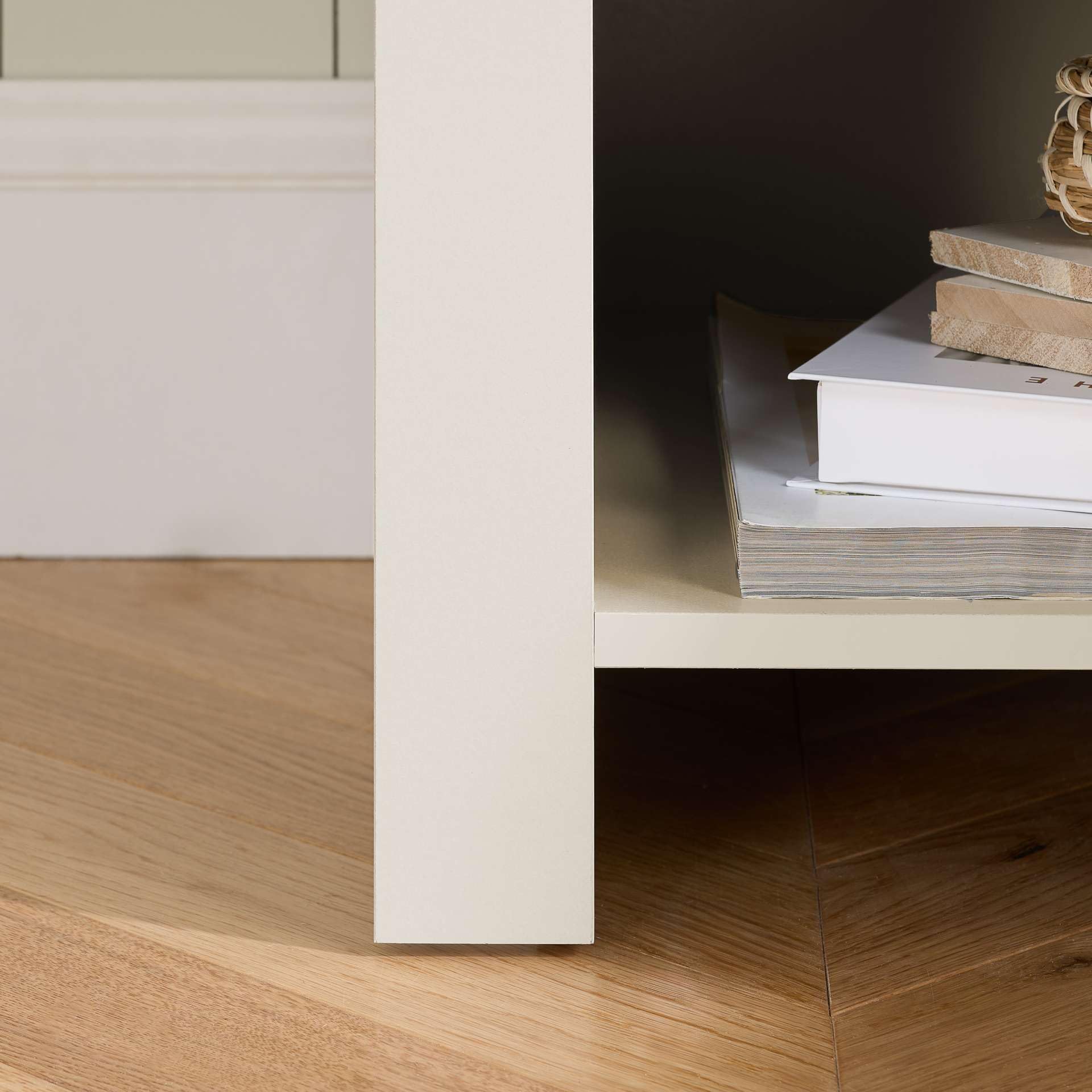 Birlea Highgate 1 Drawer Lamp Table Cream & Oak Effect