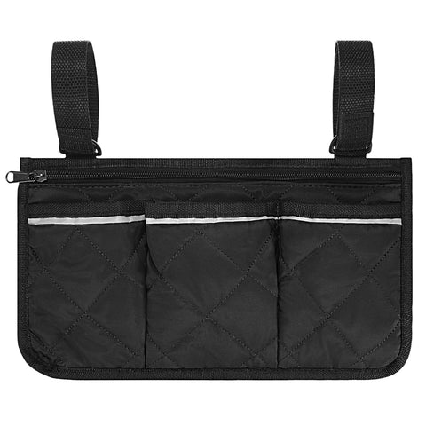 TIXIPEM 1-Pack Beach Chair Armrest Bag 12.8"x7" Polyester, Black