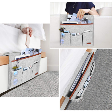 SIMBOOM Sofa Armrest Hanging Storage Bag - Light Grey