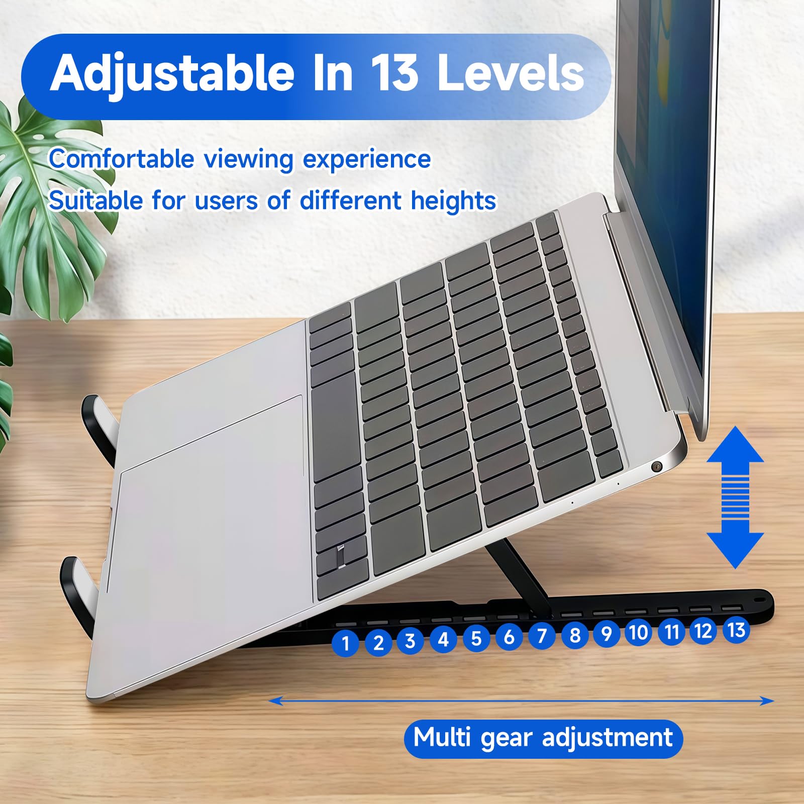 CHUNGG Adjustable Laptop Stand for Desk, Phone Holder, Foldable Portable Laptop Riser Holder Accessories