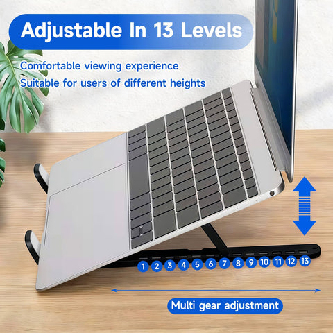 CHUNGG Adjustable Laptop Stand for Desk, Phone Holder, Foldable Portable Laptop Riser Holder Accessories