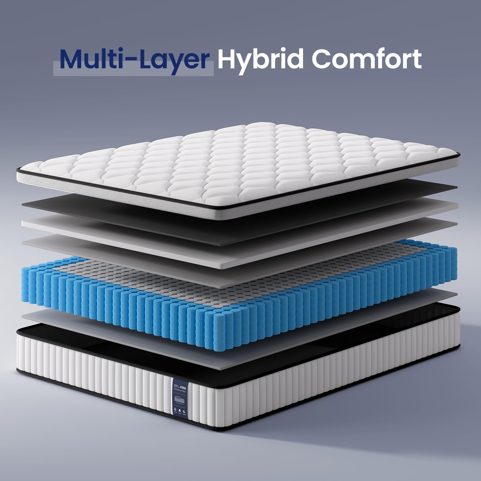 BedStory 4FT Small Double Mattress 10.2 Inch, Medium Firm Hybrid Pocket Sprung Mattress with Breathable Foam, Motion Isolation & Pressure Relief