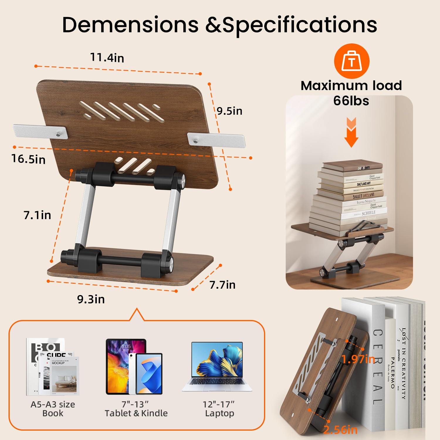 BEAUTRIP Book Stand for Reading, Foldable Book Holder for Desk Hands Free, Display Stand for Office, Kitchen, Cookbooks, Textbooks, Recipes