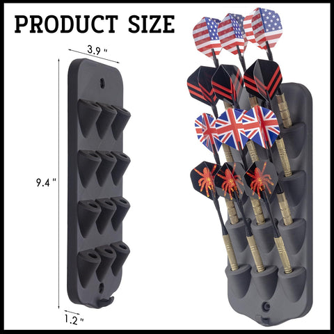 Extguds Dart Holder Wall Mount,Dart Display Rack,Dart Stand Displays 12 Steel/Soft Tip Darts,with Storage Bag,Screws, expansion tube,Screwdriver