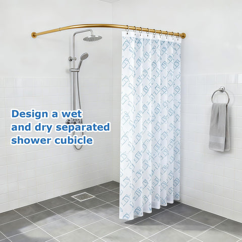 Minicoco Shower Curtain Rail for Bathtubs, L-Shaped Shower Curtain Pole in three varations 68x98cm / 68x98 cm, Wall Mounted Shower Pole