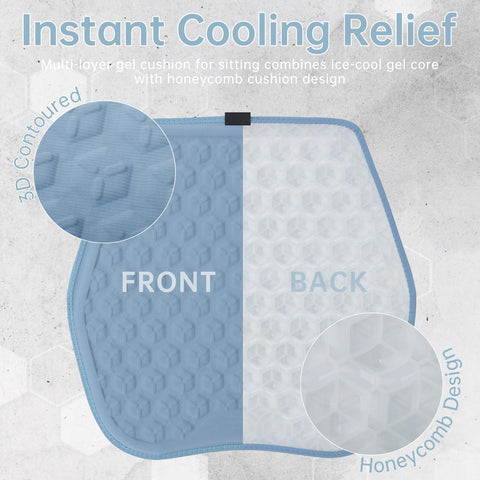 LY4U 3D Honeycomb Gel Seat Cushion for Office Chair & Car Seat, 48x48cm Cooling Pressure Relief Cushion with Breathable Support for Wheelchair Bench