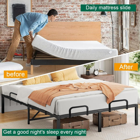 ANTEISI 4 Pcs Mattress Holder for Metal Bed Frame, Non Slip Mattress Gripper,Mattress Slide Stopper.Black