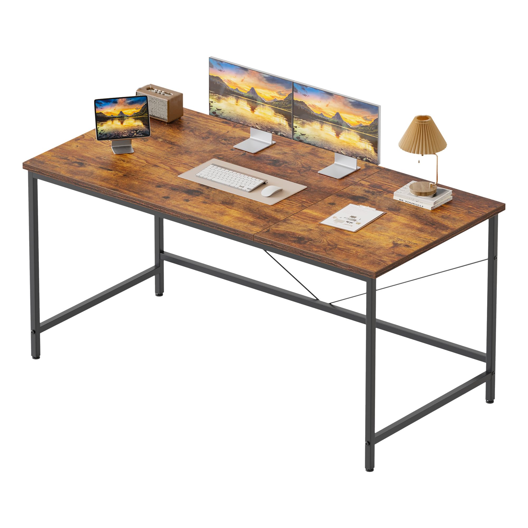 Mericonia Basic Computer Desk, 2 pieces Desktop, 120x50cm, Brown