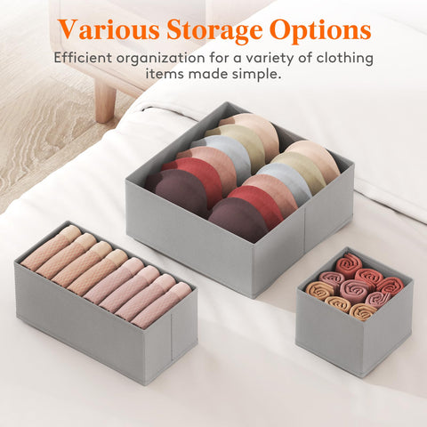 Lifewit 12 Pack Drawer Organiser, Dividers for Closet, Light Grey