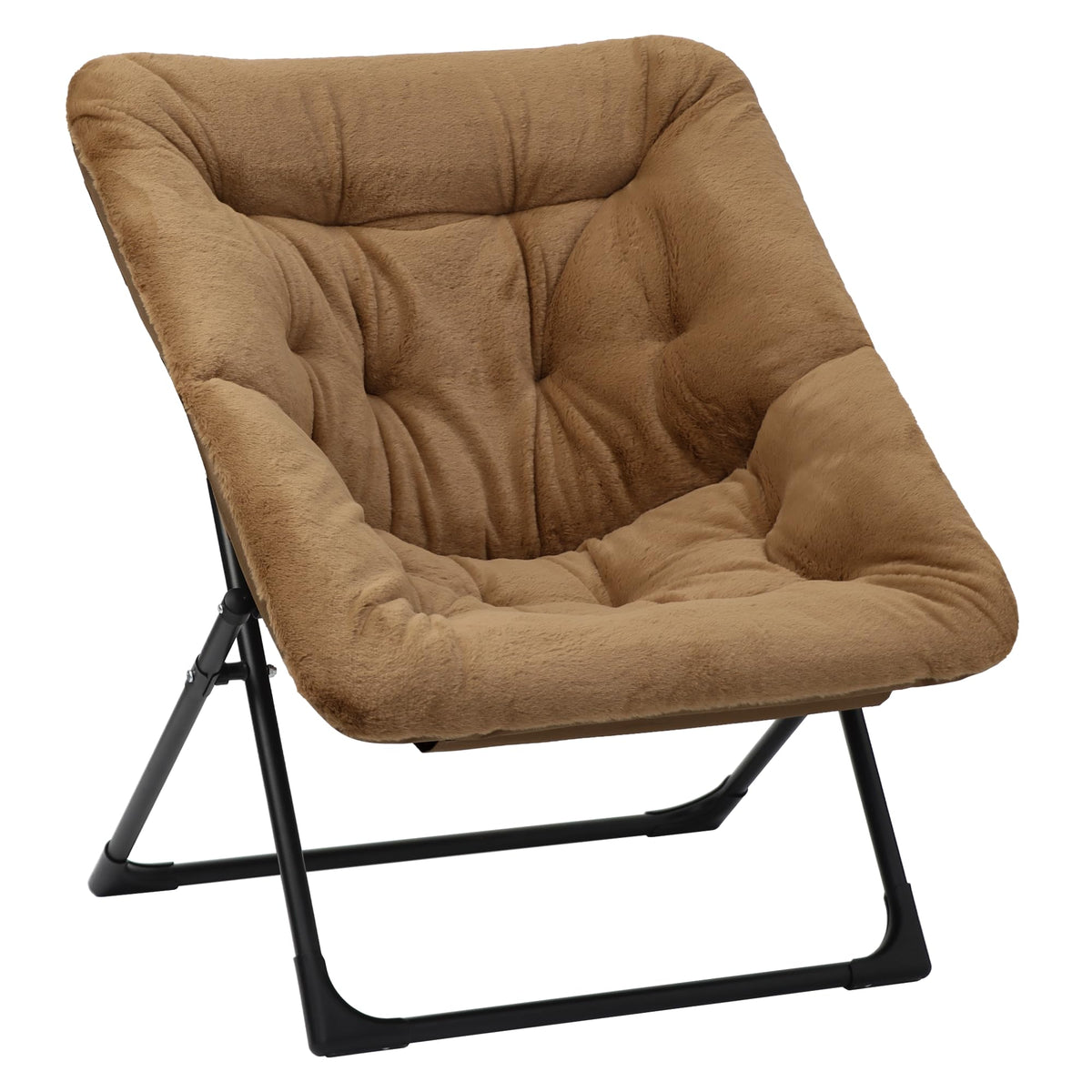 Mordchil EU Folding Saucer Chair, Comfy Faux-Fur Reading Chair, Foldable Oversized Accent Chairs for Teens, Adults