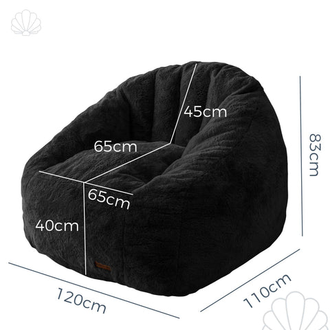 MAXYOYO Giant Bean Bag Chair,Faux Fur Shell Shaped Bean Bag Sofa with Filler,Soft Beanbag Sofa Giant Size for Living Room Bedroom