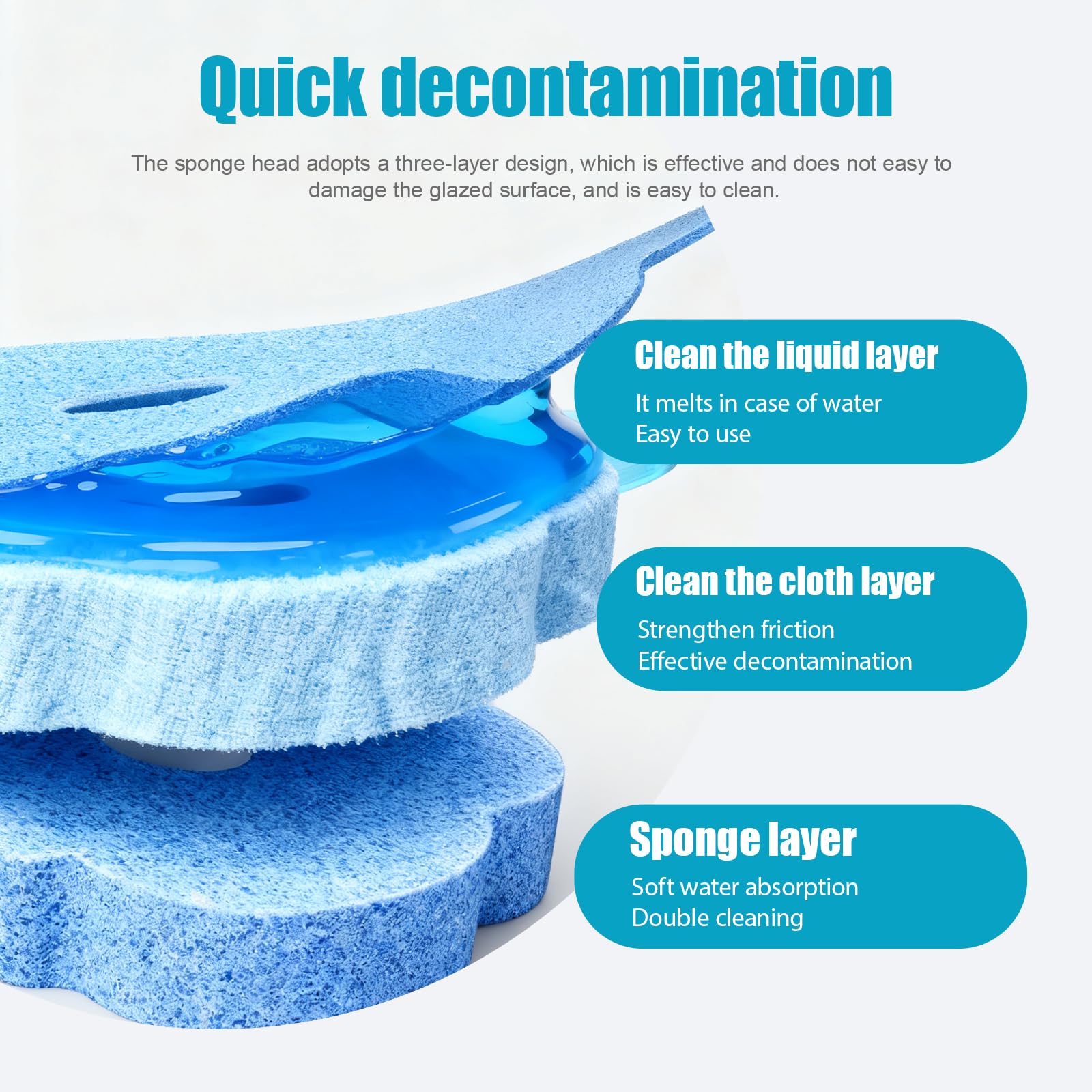 48Pcs Disposable Toilet Wand Scrubber Replacement Heads, Fits Most Handles