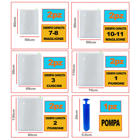 ICE TOYS Set of 10 Vacuum Space Saver Bags 5 Different Sizes Includes Pump (Set 10 + Pump)
