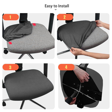 FYTXSZ Office Chair Seat Cover Stretch Elastic Universal Fit Washable Slipcover Seat Protector for Desk Swivel Computer Chairs
