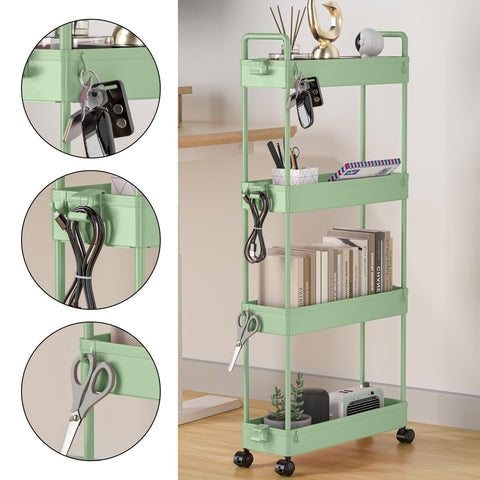 SOLEJAZZ Storage Trolley Cart Slim Rolling Cart Mobile Storage Shelving