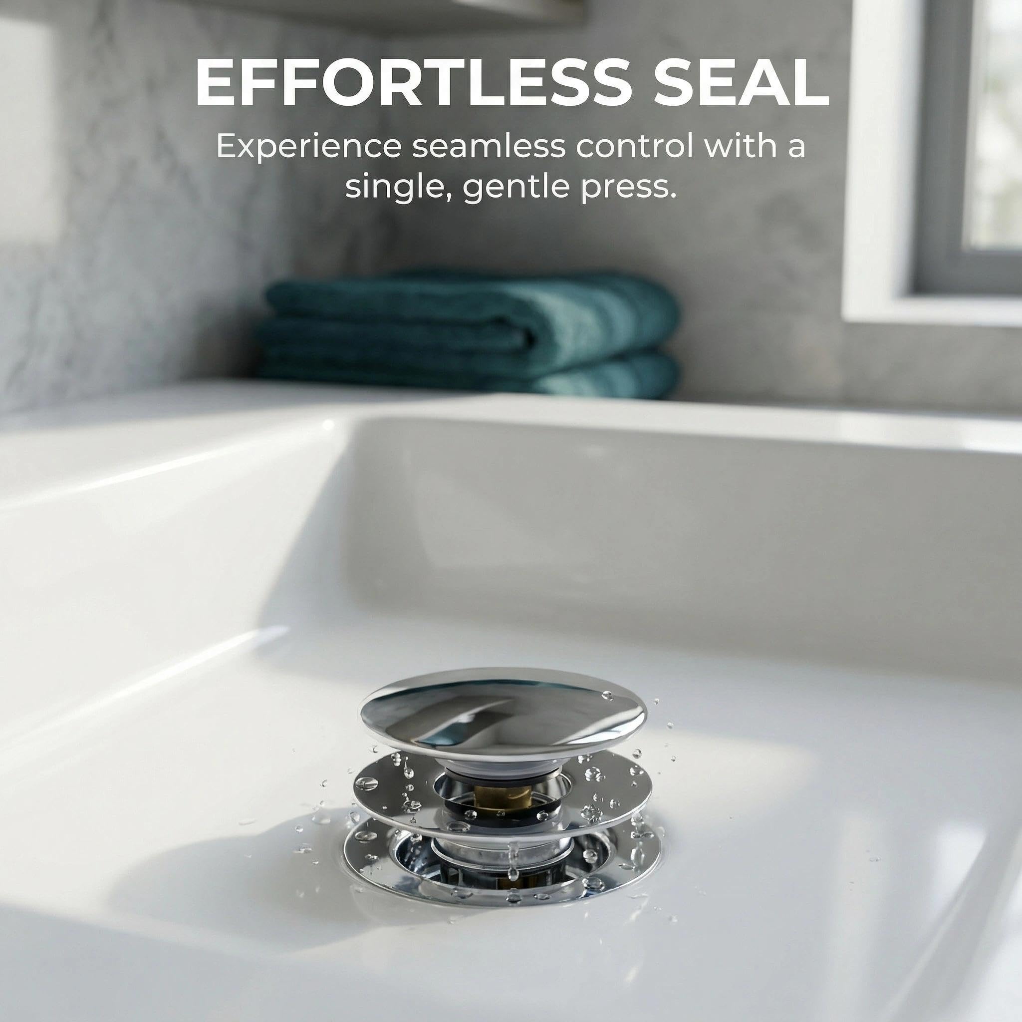 AQRNKK Pop up Sink Plug with Drain Strainer, Brass Bounce Core Push Drain Plug, Suitable for 1.18'' to 1.81'' (30-46mm), a Depth ＞50mm