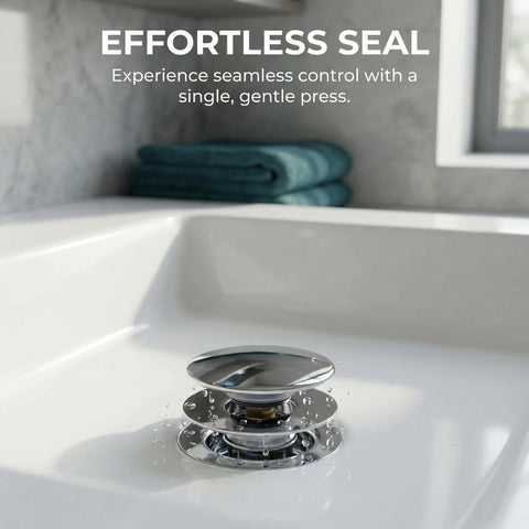 AQRNKK Pop up Sink Plug with Drain Strainer, Brass Bounce Core Push Drain Plug, Suitable for 1.18'' to 1.81'' (30-46mm), a Depth ＞50mm