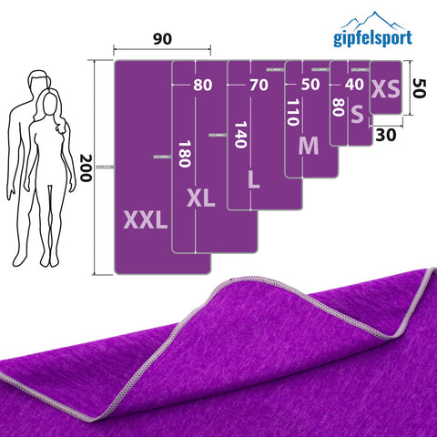 gipfelsport Microfibre Towel purple 1x S(50x30cm) without bag