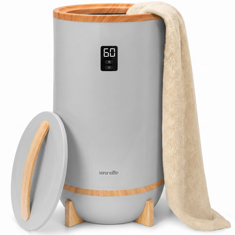 SereneLife Hot Towel Warmer for Bathroom and Spa, Luxury Towel Heater/Dryer Bucket w/Customized Fragrance, Auto Shut Off, LED Display