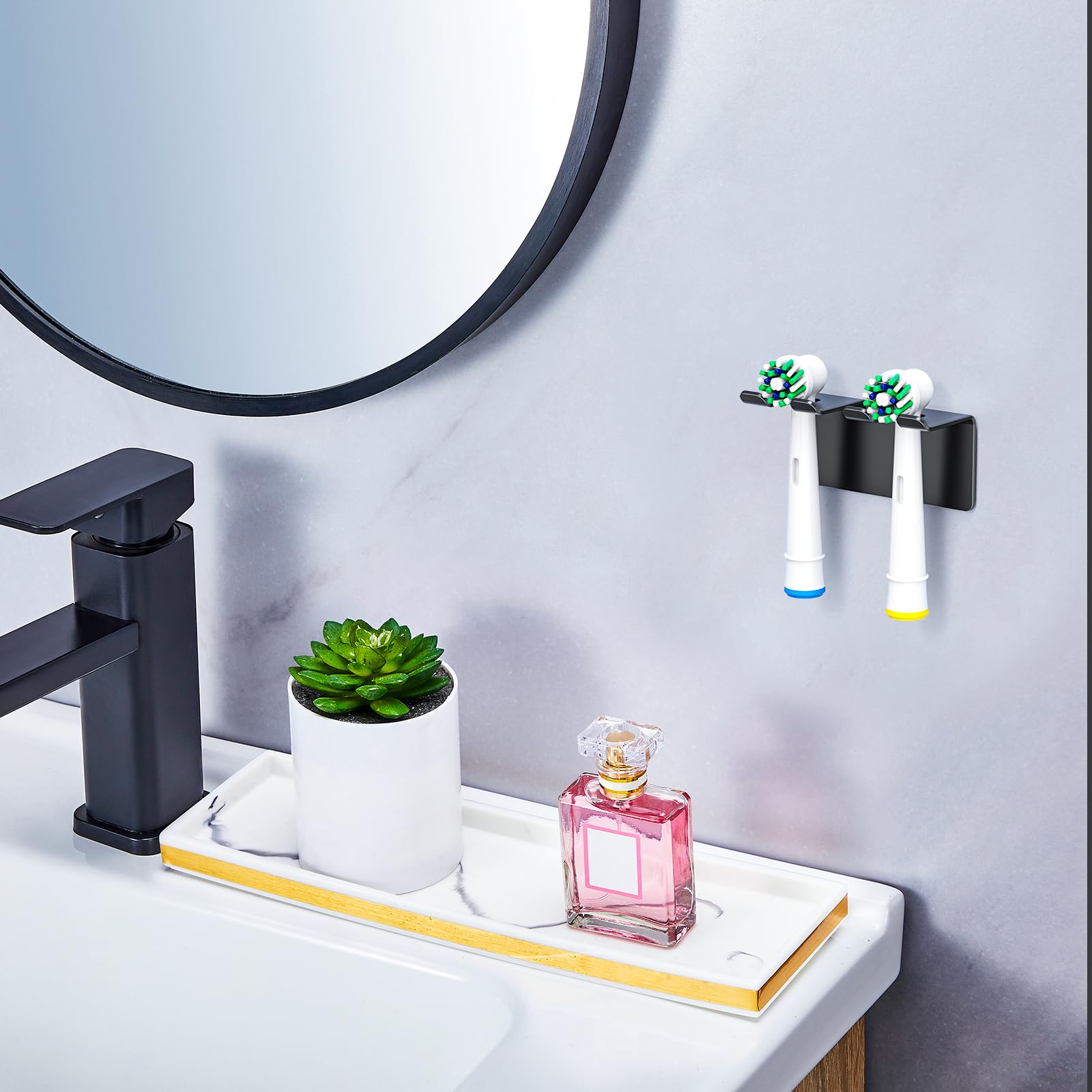 YAYINLI Electric Toothbrush Head Holder, Toothbrush Holder Wall Mounted Non Screw, Anti-Rust Toothbrush Holders for Bathroom