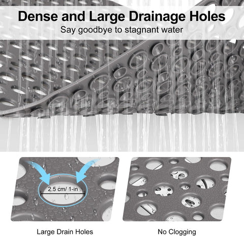 Shower Mat Non Slip Anti Mould: 60 x 90 cm Large Shower Mat for Inside Walk-in Shower Tray - Soft TPE Anti Slip Shower Mat for Bathroom Wet Floor