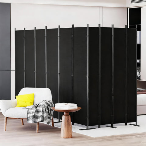 C-Hopetree 10 Panels 6 Ft Room Divider and Folding Privacy Screen, Indoor Fabric Portable Partition and Separation Wall for Home