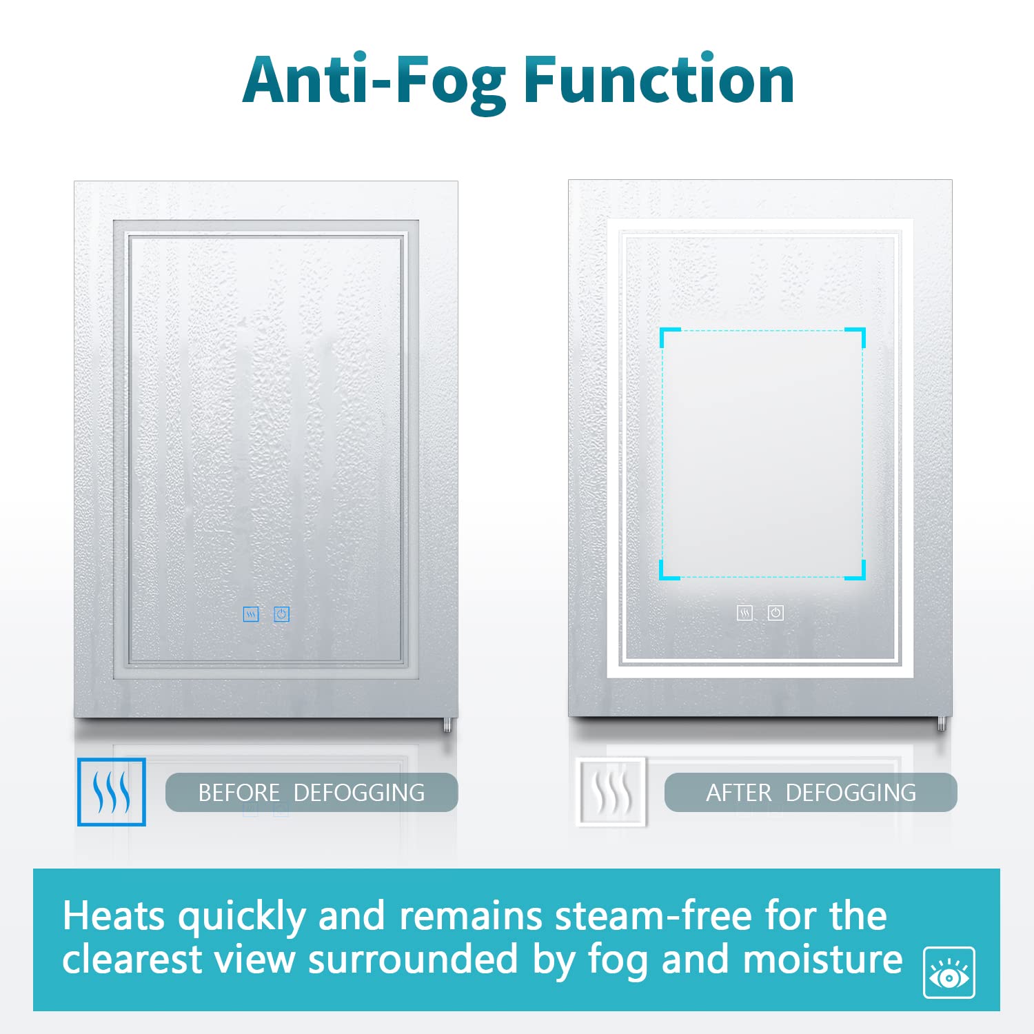 ELEGANT 500 x 700mm Stainless Steel Mirror Cabinet for Bathroom with Shaver Socket Washroom Furniture Illuminated Wall Mounted Mirror Cabinet with
