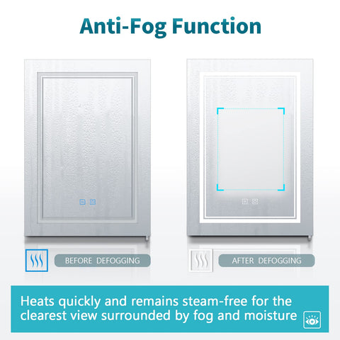 ELEGANT 500 x 700mm Stainless Steel Mirror Cabinet for Bathroom with Shaver Socket Washroom Furniture Illuminated Wall Mounted Mirror Cabinet with