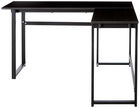 ZINUS Luke 135 cm Black Metal Corner Desk | L-Shaped Computer Desk | Office Desk | Easy, Bolt Free Assembly