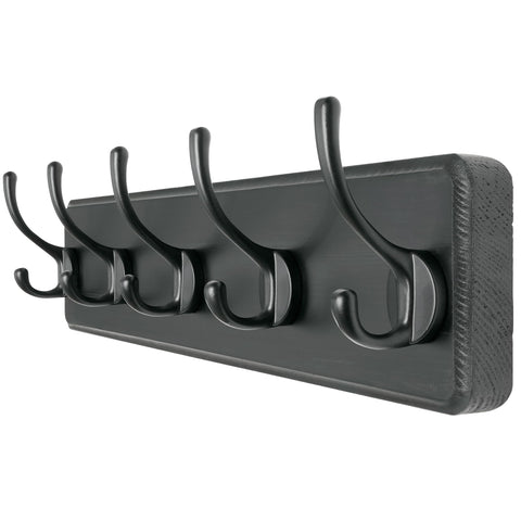 Dseap Coat Rack Wall: Patented, Heavy-Duty, 5-Double-Hooks Wooden Wall Mounted Coat Rack Coat Hanger Hook Rail for Winter Coats Hat Jacket Clothing