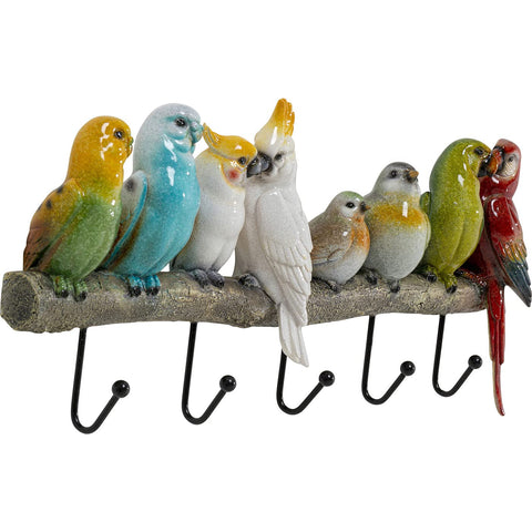 Kare Design Wall Coat Rack Exotic Birds, Multicolour, 23x55x7cm