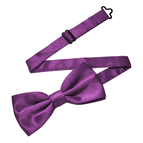 MASADA bow tie violet - men's accessory in shiny-look, continuously adjustable, handmade with hook closure - 12 x 6 cm