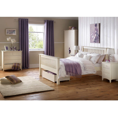 Julian Bowen Cameo Bedside Table, 3 Drawer, White - H63 x W43 x D43cm