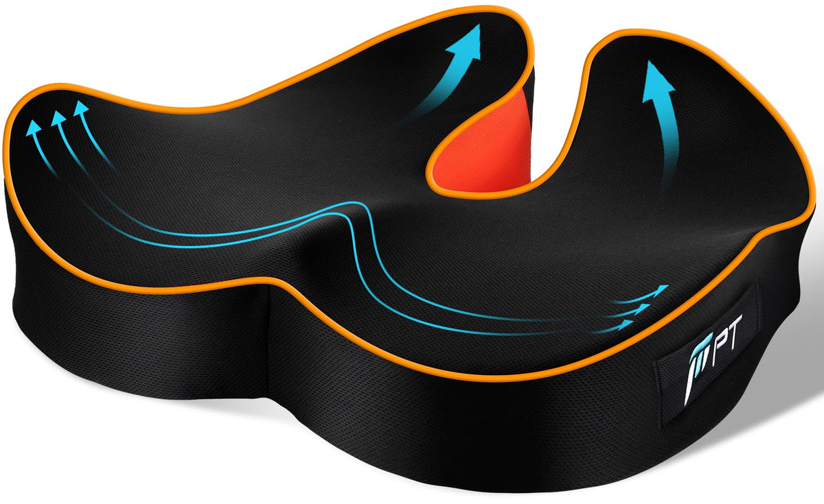 POOTACK Memory Foam Seat Cushions - 2-in-1 Comfort Office Chair Cushion for Desk, Car Seat Cushion for Driving