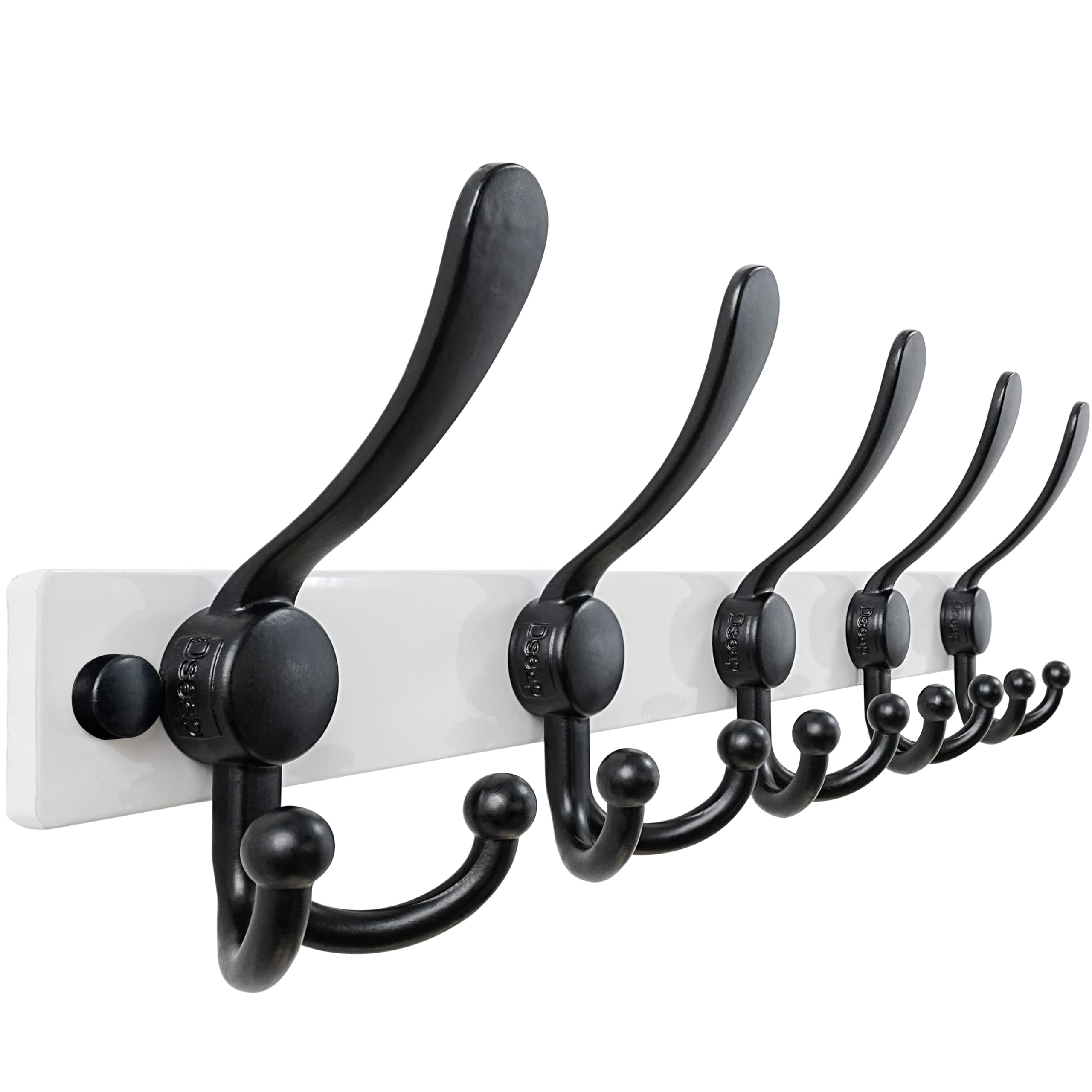 Dseap Coat Rack Wall Mount, Heavy Duty 2.5mm Base vs Flimsy 1mm, Double-Thick Solid Anti-Snap Hooks