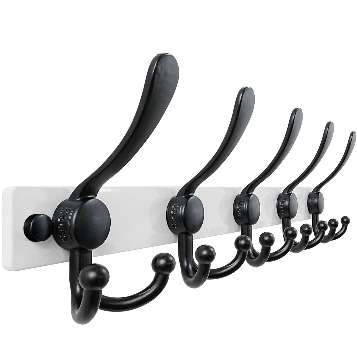 Dseap Coat Rack Wall Mount, Heavy Duty 2.5mm Base vs Flimsy 1mm, Double-Thick Solid Anti-Snap Hooks