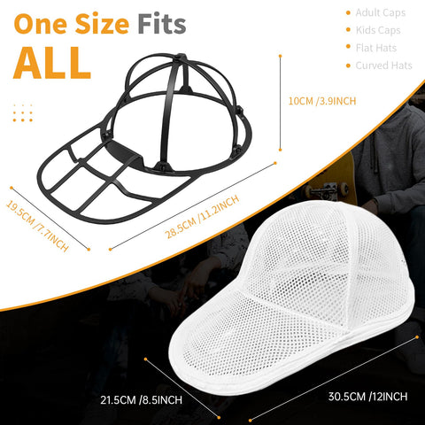 QIMATOP Baseball Cap Washing Cage, Collapsible Hat Washing Cage - Baseball Cap Cleaner for Washing Machine & Dishwasher – Ball Cap Holder
