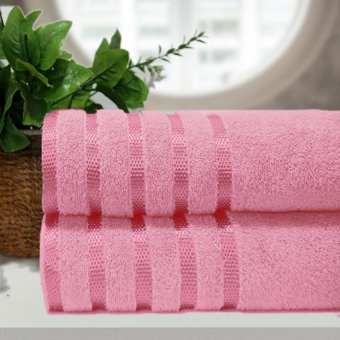 Casabella Deluxe 2 Piece Jumbo Bath sheet 90x180 cm 100% Cotton Extra Large Bath Towels Highly Absorbent Pink Bath sheets Towels